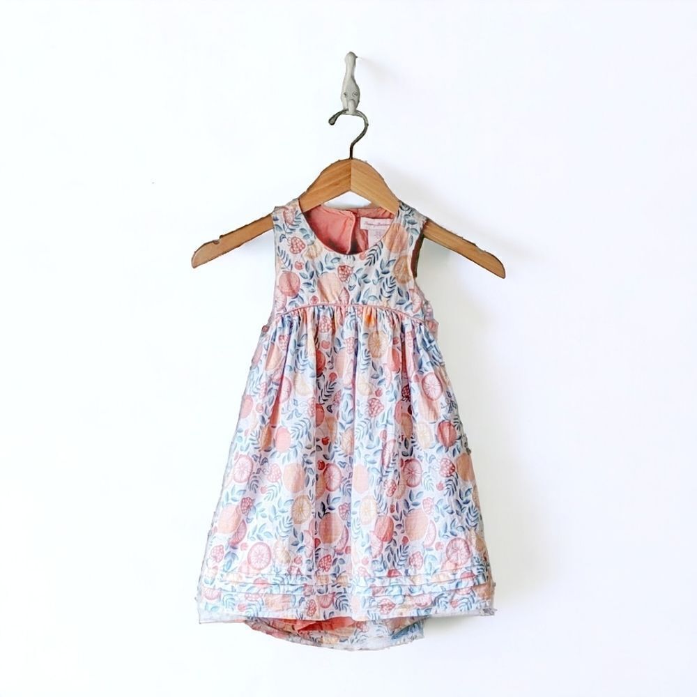 Tommy Bahama‎ Girls Citrus Fruit Peekaboo Elastic Back Cotton Lined Sundress 3T